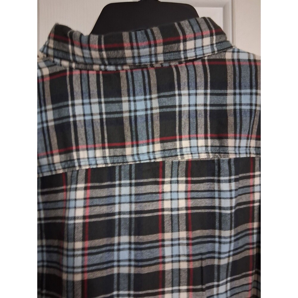 NWT Men's Mutual Weave Blue/Black Plaid Flannel Shirt Size 4XL - Picture 9 of 9